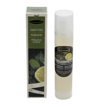 Serum za obraz ZA MASTNO KOŽO, limona, črna glina, laški smilj (50 ml)